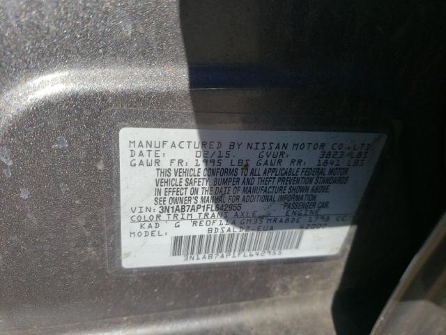 Photo 10 from auction – 2015 NISSAN SENTRA S with VIN 3N1AB7AP1FL642955