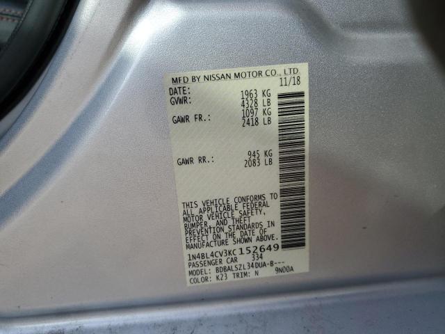 Photo 10 from auction – 2019 NISSAN ALTIMA SR with VIN 1N4BL4CV3KC152649