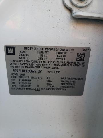 Photo 10 from auction – 2012 CHEVROLET EQUINOX LT with VIN 2GNFLNEK5C6257554