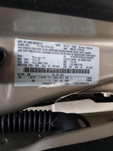 Photo 10 from auction – 2018 FORD FOCUS SEL with VIN 1FADP3H29JL308407