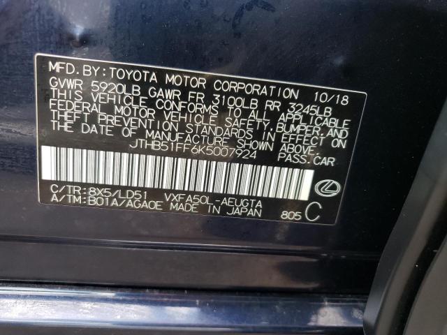 Photo 10 from auction – 2019 LEXUS LS 500 BAS with VIN JTHB51FF6K5007924