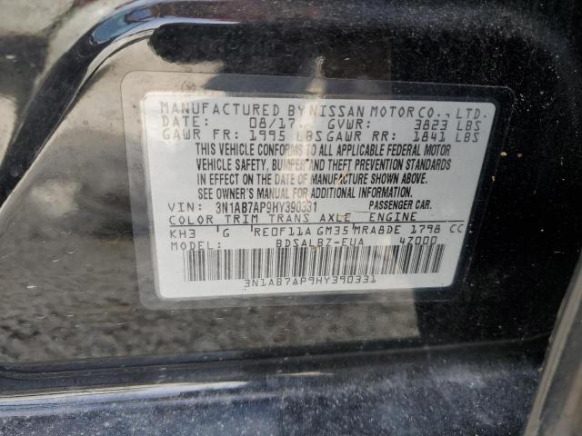 Photo 10 from auction – 2017 NISSAN SENTRA S with VIN 3N1AB7AP9HY390331