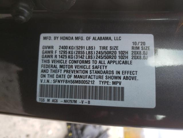 Photo 10 from auction – 2021 HONDA PASSPORT E with VIN 5FNYF8H56MB005212