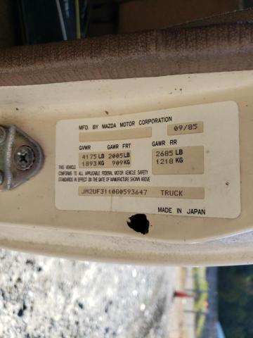 Photo 10 from auction – 1986 MAZDA B2000 LONG with VIN JM2UF3110G0593647