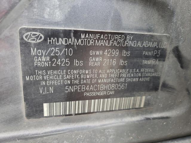 Photo 10 from auction – 2011 HYUNDAI SONATA GLS with VIN 5NPEB4AC1BH080561