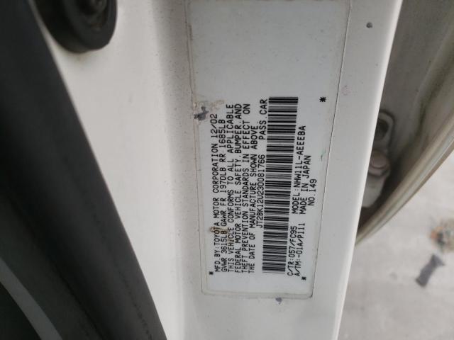 Photo 10 from auction – 2003 TOYOTA PRIUS with VIN JT2BK12U230081766