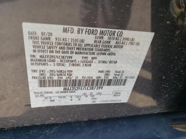 Photo 10 from auction – 2020 FORD ECOSPORT S with VIN MAJ3S2FE7LC387399