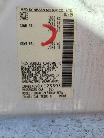 Photo 10 from auction – 2020 NISSAN ALTIMA SR with VIN 1N4BL4CV0LC125393