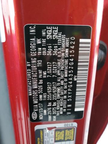 Photo 10 from auction – 2018 KIA SORENTO LX with VIN 5XYPG4A35JG415420