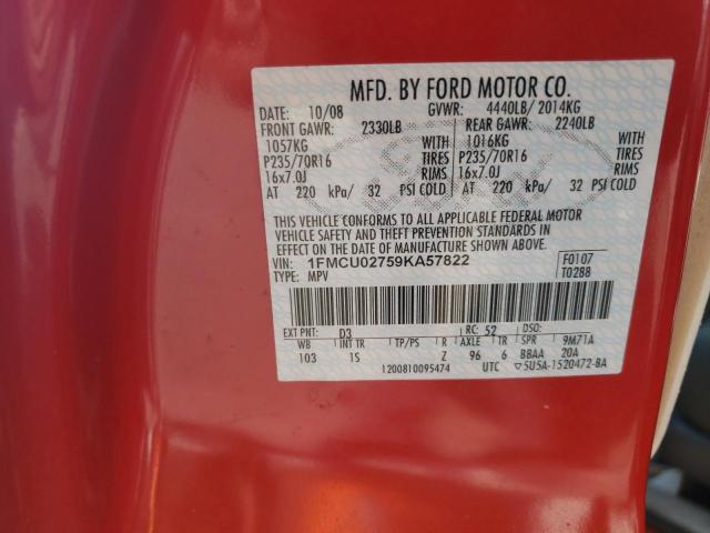 Photo 10 from auction – 2009 FORD ESCAPE XLS with VIN 1FMCU02759KA57822