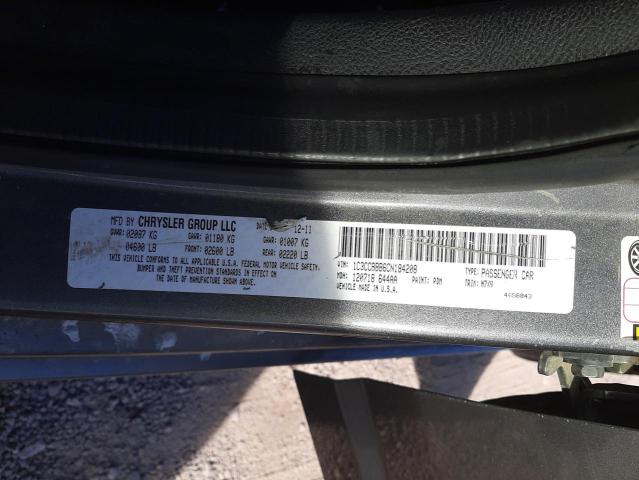 Photo 10 from auction – 2012 CHRYSLER 200 TOURIN with VIN 1C3CCBBB6CN184208