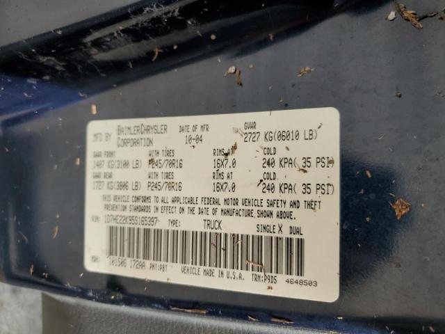 Photo 10 from auction – 2005 DODGE DAKOTA ST with VIN 1D7HE22K95S165397