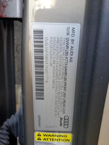 Photo 10 from auction – 2007 AUDI A4 2.0T CA with VIN WAUAF48H37K021716