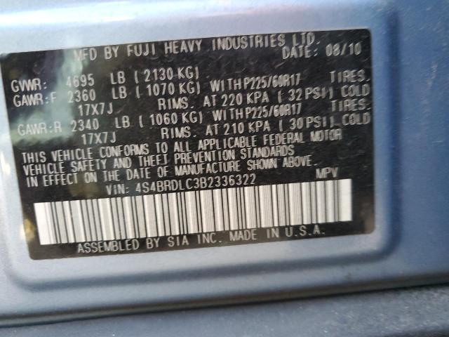 Photo 10 from auction – 2011 SUBARU OUTBACK 3. with VIN 4S4BRDLC3B2336322
