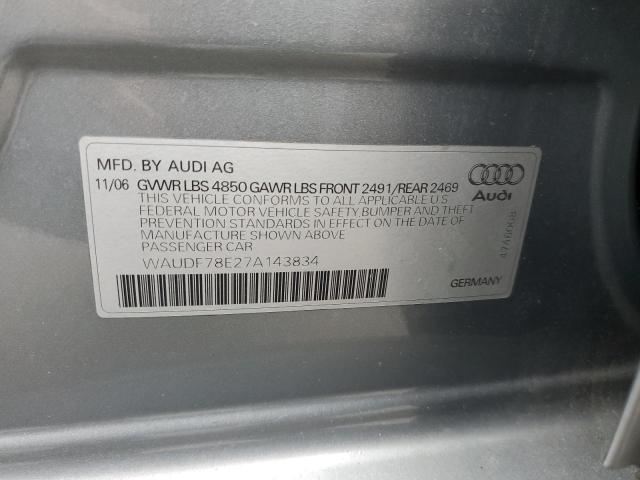 Foto 10 de la subasta – 2007 AUDI A4 2.0T QU con VIN WAUDF78E27A143834