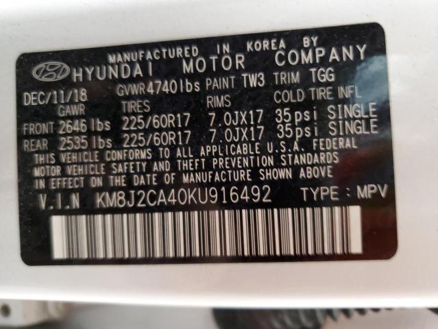 Photo 10 from auction – 2019 HYUNDAI TUCSON SE with VIN KM8J2CA40KU916492