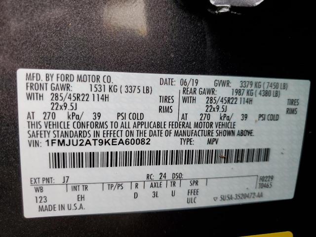 Photo 10 from auction – 2019 FORD EXPEDITION with VIN 1FMJU2AT9KEA60082