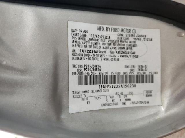 Photo 10 from auction – 2005 FORD TAURUS SE with VIN 1FAFP53235A150238