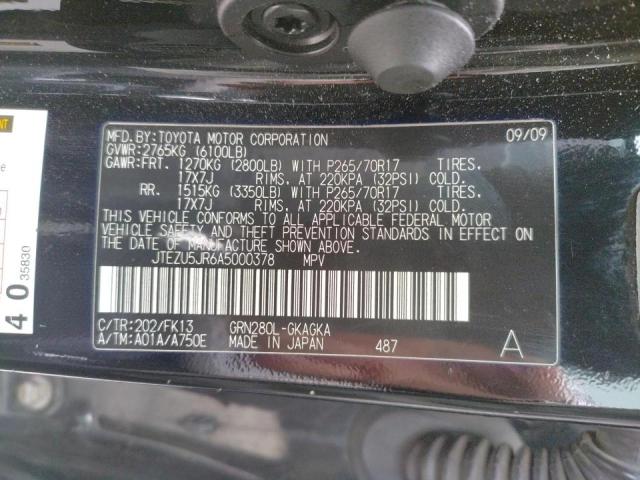 Photo 10 from auction – 2010 TOYOTA 4RUNNER SR with VIN JTEZU5JR6A5000378