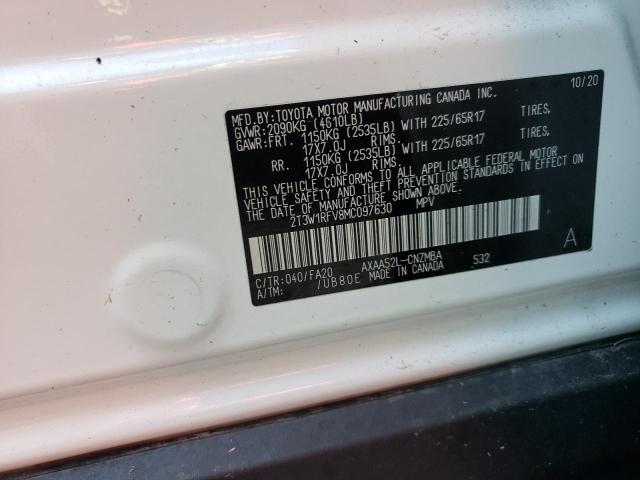 Photo 10 from auction – 2021 TOYOTA RAV4 XLE with VIN 2T3W1RFV8MC097630