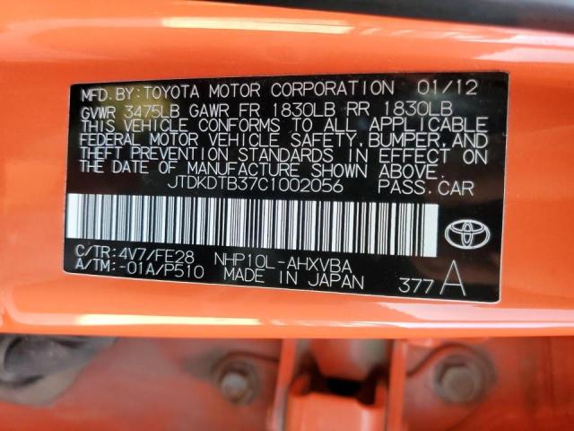 Photo 10 from auction – 2012 TOYOTA PRIUS C with VIN JTDKDTB37C1002056