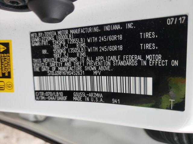 صورة رقم 10 من المزاد - 2017 TOYOTA HIGHLANDER مع VIN 5TDJZRFH7HS452631