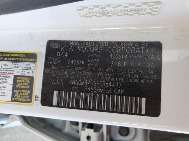 Photo 10 from auction – 2015 KIA OPTIMA LX with VIN KNAGM4A72F5584447