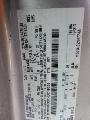 Photo 10 from auction – 2017 FORD ESCAPE SE with VIN 1FMCU0GD7HUC19368
