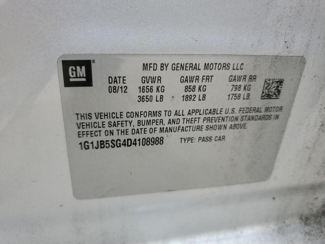 Photo 10 from auction – 2013 CHEVROLET SONIC LS with VIN 1G1JB5SG4D4108988