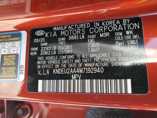 Photo 10 from auction – 2021 KIA SELTOS S with VIN KNDEU2AA4M7192940