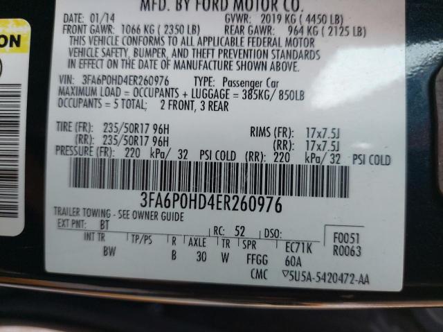 Photo 10 from auction – 2014 FORD FUSION SE with VIN 3FA6P0HD4ER260976