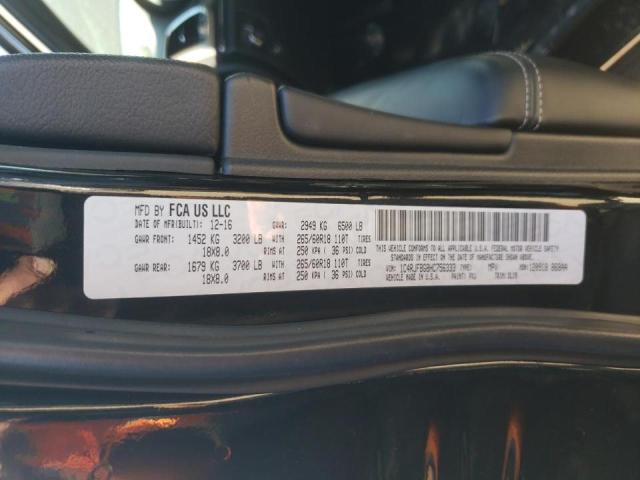 Photo 10 from auction – 2017 JEEP GRAND CHER with VIN 1C4RJFBG8HC756333