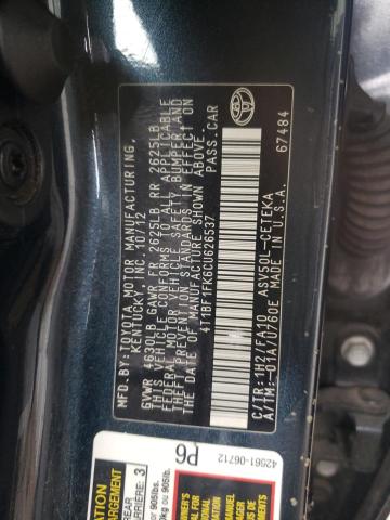 Photo 10 from auction – 2012 TOYOTA CAMRY BASE with VIN 4T1BF1FK6CU626537