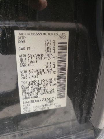 Photo 10 from auction – 2020 NISSAN FRONTIER S with VIN 1N6ED0EAXLN715075