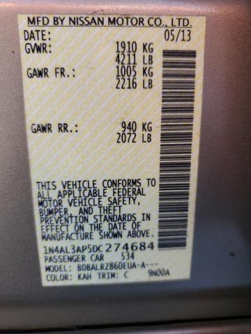 Photo 10 from auction – 2013 NISSAN ALTIMA 2.5 with VIN 1N4AL3AP5DC274684