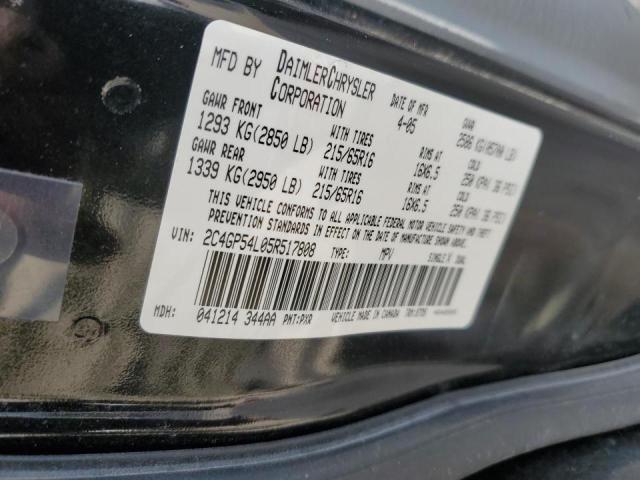 Photo 10 from auction – 2005 CHRYSLER TOWN & COU with VIN 2C4GP54L05R517808