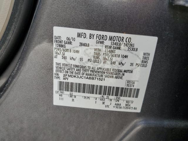 Photo 10 from auction – 2010 FORD EDGE SEL with VIN 2FMDK3JC1ABB71521