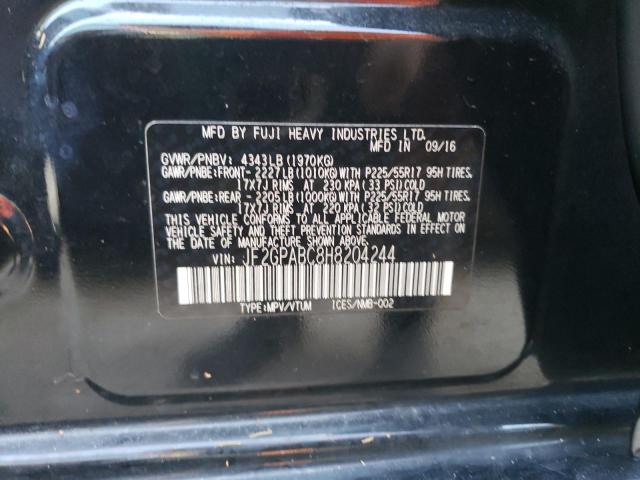 Photo 10 from auction – 2017 SUBARU CROSSTREK with VIN JF2GPABC8H8204244