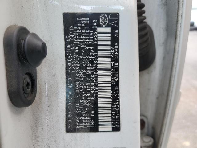 Photo 10 from auction – 2013 TOYOTA COROLLA BA with VIN 2T1BU4EEXDC076331