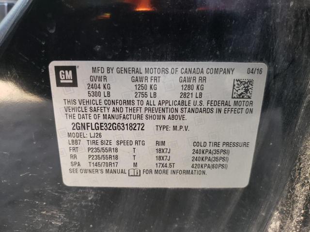 Photo 10 from auction – 2016 CHEVROLET EQUINOX LT with VIN 2GNFLGE32G6318272