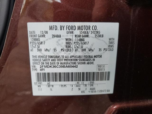 Photo 10 from auction – 2009 FORD EDGE SE with VIN 2FMDK36C39BA60442