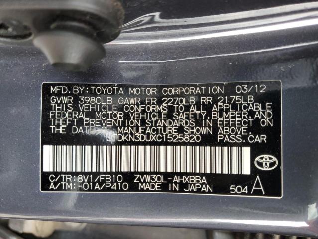 Photo 10 from auction – 2012 TOYOTA PRIUS with VIN JTDKN3DUXC1525820