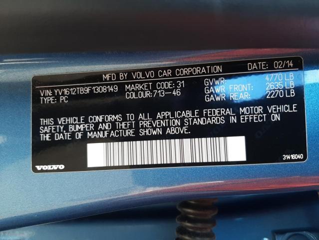 Photo 10 from auction – 2015 VOLVO S60 PREMIE with VIN YV1612TB9F1308149