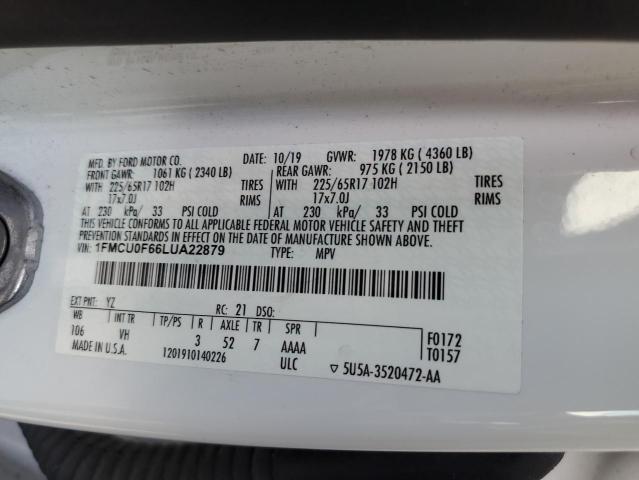 Photo 10 from auction – 2020 FORD ESCAPE S with VIN 1FMCU0F66LUA22879