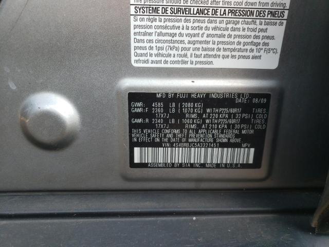 Photo 10 from auction – 2010 SUBARU OUTBACK 2. with VIN 4S4BRBJC5A3321451