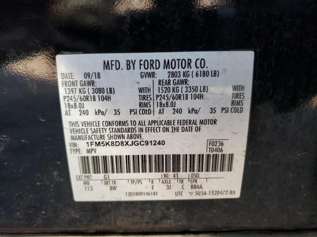 Photo 10 from auction – 2018 FORD EXPLORER X with VIN 1FM5K8D8XJGC91240