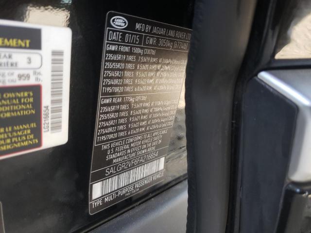 Photo 10 from auction – 2015 LAND ROVER RANGE ROVE with VIN SALGR2VF6FA216654