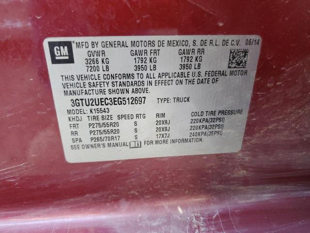 Photo 10 from auction – 2014 GMC SIERRA K15 with VIN 3GTU2UEC3EG512697