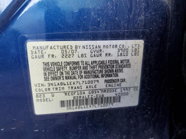 Photo 10 from auction – 2007 NISSAN SENTRA 2.0 with VIN 3N1AB61EX7L710079