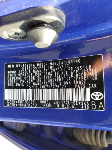 Photo 10 from auction – 2017 TOYOTA COROLLA L with VIN 5YFBURHE7HP726179